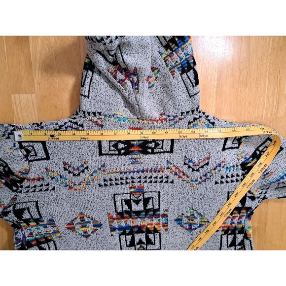 Northern Angel Aztec Southwestern Boho Open Front Long Cardigan Sweater Hoodie L - Picture 9 of 15
